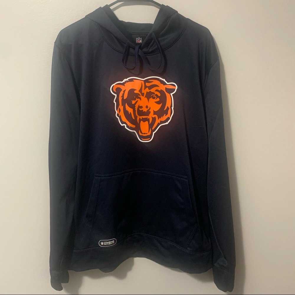 Chicago Bears Navy Combine Authentic New Era Orange Sweatshirt Hoodie Pullover
